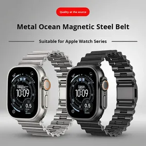 Correa de Reloj de Acero Inoxidable de Liberación Rápida para Apple Watch S 10 11 46mm Ultra 49mm SE 44mm, Correa Magnética - Product Image 6
