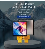 Écran IPS Polcd CTP 4 pouces, panneau TFT 480*480, interface RGB personnalisée, 40 broches, module d'affichage 4 pouces