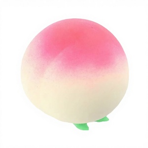 Jouet à pincer en mousse TPR en forme de pêches simulées, super mignon, à rebond lent, pour garçons et filles, cadeau éducatif amusant et kawaii, pour tous les âges - Product Image 4