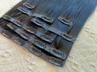 Rambut India Virgin Single Drawn Lurus, Ekstensi Tape Double Weft, Tak Terlihat, Hitam, Untuk Wanita, 50g 20 Pcs/Pak, 100% Rambut Asli