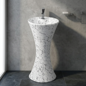 Lavabo sur pied en céramique imprimé art moderne coloré, articles sanitaires, prix de gros direct usine - Product Image 5