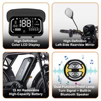 Vente en gros OUXI V8 1000W/750W 48V 30Ah Vélo électrique de montagne à gros pneus à grande roue Double suspension Hybride Vélo de ville Dirtbike Ebike