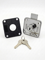 Serrure de placard robuste en acier inoxydable de 25 mm avec clé à lame ondulée en laiton pour armoires en bois, penderies, meubles de cuisine et de rangement
