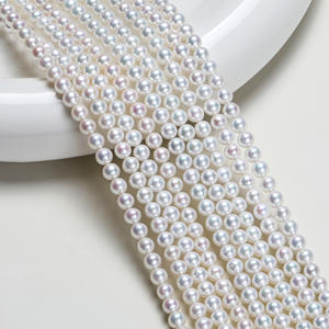 Collier de perles d'eau douce naturelles Aurora de 5-6 mm, perles de riz petites, en vrac, pour la fabrication artisanale semi-finie, vente en gros à Zhuji - Product Image 1