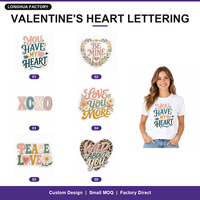 Autocollant de transfert thermique DTF personnalisé, toucher doux, lavable, découpé, thermocollant pour T-shirt et vêtements, faible MOQ, directement de l'usine