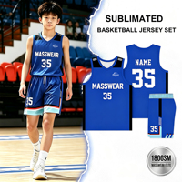 Uniformes de Baloncesto Personalizados para Niños, Conjunto Azul para el Día del Partido, Equipación Escolar, Academia Juvenil, Lista para Usar