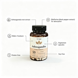 Cápsulas de Ashwagandha Orgánica OEM ODM, Apoya la Salud Inmunológica, Promueve la Memoria, un Sueño Saludable, Mejora la Fuerza Física y la Resistencia - Product Image 2
