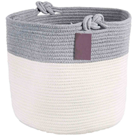 Panier de rangement pliable extra large en corde de coton tressée, fait main, écologique, pour jouets d'enfants, cadeaux, linge, avec poignées