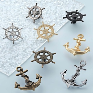 Gagang Roda Kapal Jangkar Nautikal dari Paduan Seng dengan Lubang Tunggal untuk Perlengkapan Furnitur Lemari Dapur (Mediterranean) - Product Image 4