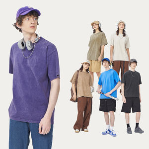 เสื้อยืดคอกลมผ้าฝ้าย 100% หนัก 250GSM คุณภาพสูง แฟชั่นหรูหรา สไตล์วินเทจ ล้างสีแบบแอซิดวอช สำหรับขายส่ง แบบยูนิเซ็กซ์ - Product Image 3