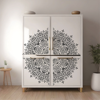 Pochoirs Mandala Réutilisables 50x50cm - Modèles de Dessin Floral pour Bricolage Mural, Carrelage, Décoration Intérieure et Extérieure