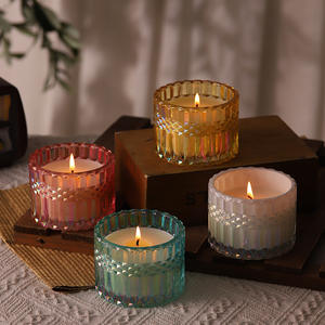 Venta al por mayor de lujo sin humo de <span class=keywords><strong>soja</strong></span> de cera de plantas de aceite esencial perfumado vela de cristal Decoración del hogar - Product Image 3