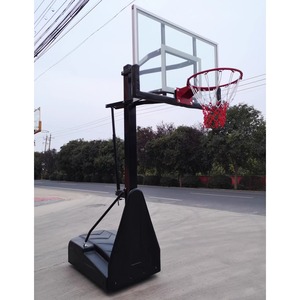 Aro de Baloncesto Portátil de Altura Ajustable con Tablero de Vidrio Templado para Uso en Canchas Exteriores - Product Image 3