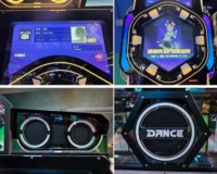 Machine d'arcade musicale de danse à 2 joueurs à pièces - Machine de jeu de danse amusante pour arcade/parc d'attractions