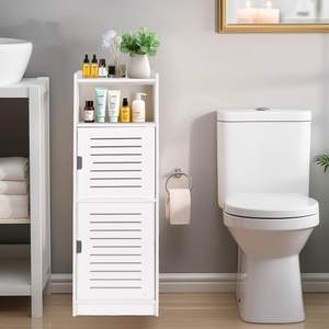 Armoire de rangement pour petits espaces de salle de bain, <span class=keywords><strong>porte</strong></span>-<span class=keywords><strong>papier</strong></span> toilette, support, petite armoire de rangement mince pour salle de bain - Product Image 4
