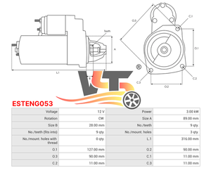 ESTENG053 <span class=keywords><strong>Motor</strong></span> De Arranque 12V Nuevo arrancador automático para DEUTZ 01180928 01180928KZ 01181976 01182233 01182233KZ 03046978 - Product Image 6