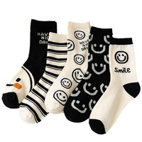Chaussettes d'équipage tricotées à motifs drôles pour femmes avec logo de corps pour la saison de printemps en gros