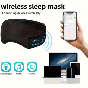 Masker Mata tidur Bluetooth nirkabel, headphone lembut nyaman untuk meditasi perjalanan susah tidur - Product Image 6