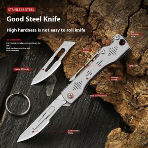 سكين صغيرة قابلة للطي من الفولاذ المقاوم للصدأ سكين صغيرة حادة سكين سريعة قابلة للطي - Product Image 3