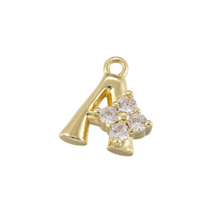 Dijes de letras chapados en oro con cristales de imitación de la A a la P para la creación de joyas, estilo clásico unisex. - Product Image 2
