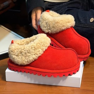 Botas de nieve de suela gruesa con borde enrollado de tejido Teddy, con aislamiento adicional para mayor calidez y efecto de aumento de altura, para mujer, modelo corto. - Product Image 1