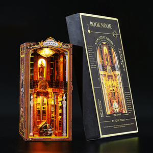 Nouveau Design DIY Miniature Maison Livre Nook Étagère Insert Multifonction 3D Puzzle Jouets avec <span class=keywords><strong>Train</strong></span> Vagon Ligst OEM - Product Image 3