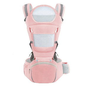 Adjustable 25kg <strong>Baby</strong> <strong>Carrier</strong> With Reinforced Back Strap 3-36 Months Support Waist Stool Cotton Material Side Pocket Storage