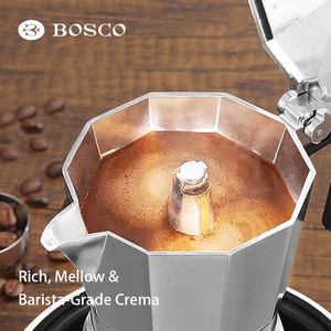 Bình pha cà phê Moka bằng kim loại cổ điển, hai van, mini, dùng trên bếp, có nắp, kiểu Pour Over - Product Image 2