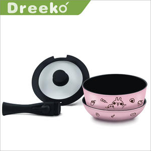Vente directe d'usine 4 pièces Hello Kitty pots et casseroles en métal détachables Design mignon caractéristique durable - Product Image 2