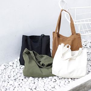 Sac fourre-tout en toile de coton 16 oz grande capacité avec poche intérieure, double usage pour le campus, les étudiants, les voyages, les courses, sac à bandoulière - Product Image 6