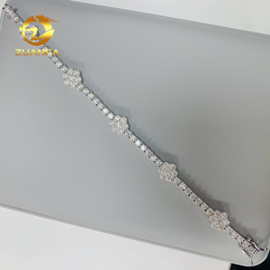 Quà Tặng Cho Bạn Gái Tổ Ong Cụm Hoa Moissanite Tennis Chuỗi 3Mm Phụ Nữ Đồ Trang Sức Bạc Iced out Hip Hop Đồ Trang Sức - Product Image 4