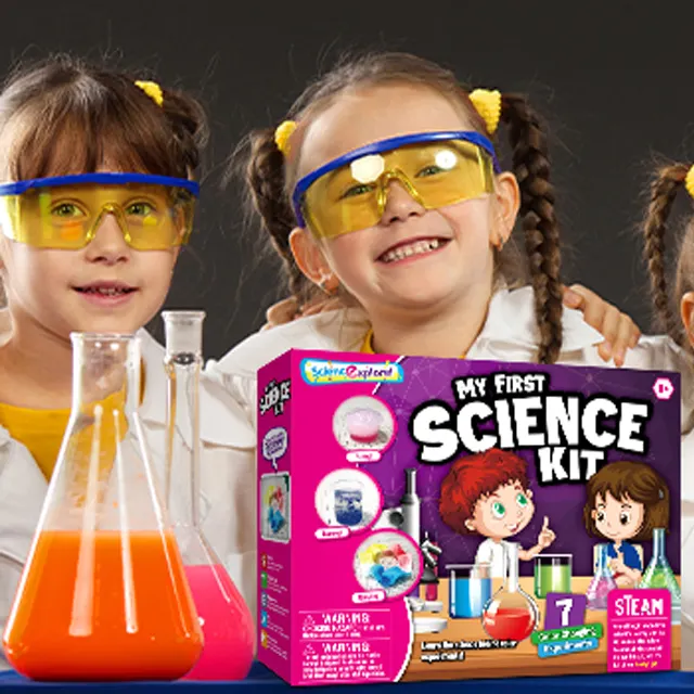 Offre Spéciale changement de couleur laboratoire de chimie jouet incroyable enfants tige jouets expérience personnalisée éducatif bricolage Science Kit pour 8 + enfants