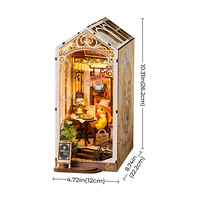 Robotime Rolife TGB15 Holiday Cafe - Kit d'insertion pour étagère Book Nook - Serre-livres - Puzzles 3D en bois - Maison miniature DIY - Book Nooks