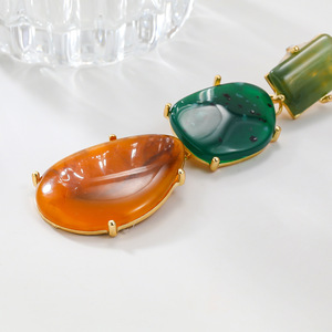 Nouveaux <span class=keywords><strong>bijoux</strong></span> Street Auction boucles d'oreilles couleur bloquant tendance Style bohème résine boucles d'oreilles pendantes pour les femmes - Product Image 6