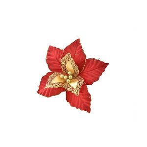 FIORO ROSSO E DORATO CON GLITTER 35X30CM - Product Image 1