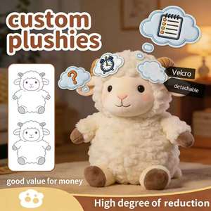 Agnello Personalizzato da Sogno con Velcro a Forma di Nuvola Riutilizzabile, Giocattolo di Peluche Personalizzato, Ideale per Menti Creative e Professionisti Impegnati - Product Image 1