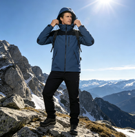 Chaqueta Cortavientos Unisex sin Fluoruro, Informal, Gruesa, Holgada, para Exteriores, Transpirable, Ecológica, con Visera Extraíble, Impermeable