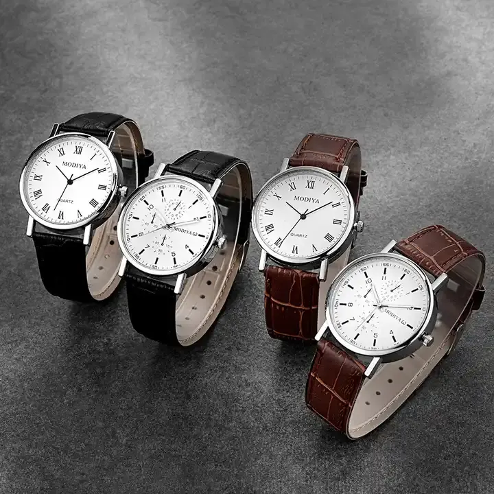 Neue Fabrik Günstige Preis Mode Armband Armbanduhren Glas Luxus Sport Business Casual Design PU Leder Mann Quarzuhr für Männer