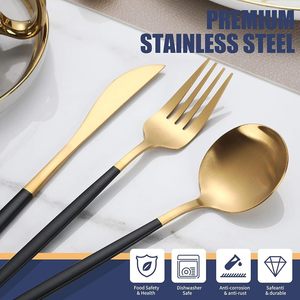 Juego de cubiertos de metal de alta resistencia de diseño ergonómico duradero y ligero Ideal para cenas familiares restaurantes y servicios de catering - Product Image 2