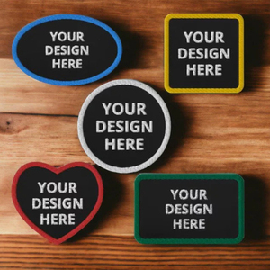 Parches Bordados Personalizados al por Mayor con Diseño de Gancho y Bucle, Logotipo de Marca, Parches de Tela para Ropa, Apliques Bordados Termoadhesivos - Product Image 1