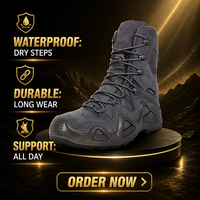 Bottes tactiques hautes avec embout en acier |   Chaussures de travail de sécurité imperméables et antistatiques pour une utilisation en extérieur en été/automne