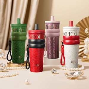 Large-capacity Insulated Cup - 316 Stainless Steel Travel <b>Coffee</b> Cup with Built-in Straw and Water <b>Bottle</b> - Product Image 2