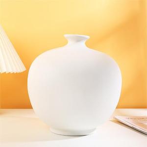Nordic Style Minimalist White Ceramic Decorative Vase With Smooth Glaze for Living Room Dried Fresh <b>Flower</b> Arrangement <b>Display</b> - Product Image 5