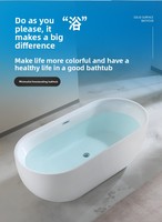Baignoire ovale autoportante en acrylique, style minimaliste moderne, pour salle de bain moderne