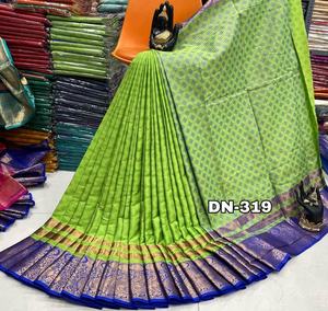 Georgette Saree กับเส้นขอบผ้าไหมพิมพ์ดิบ - Product Image 4