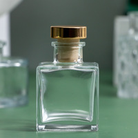 Bouteille vide de diffuseur de roseau en verre de parfum de couleur noire rose givrée de luxe de 50ml 100ml 150ml