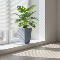 Pot de fleurs en plastique effet pierre, résistant aux intempéries, décoration élégante pour la maison, léger, pour l'intérieur et l'extérieur