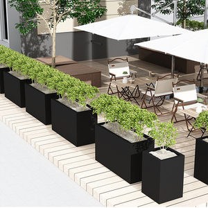 Vente en gros de pots de fleurs en métal pour l'extérieur, vernis à poêle, pour plantes, boîte à fleurs en <span class=keywords><strong>acier</strong></span> inoxydable corten pour jardin, hôtel - Product Image 5