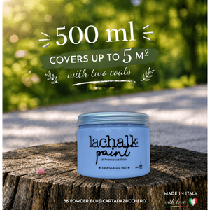 36 POWDER BLUE 500 ml LaChalk the evolution of <b>chalk</b> paint Where <b>chalk</b> meets resin: Hybrid <b>Chalk</b> Resin Paint made in Italy - Product Image 2