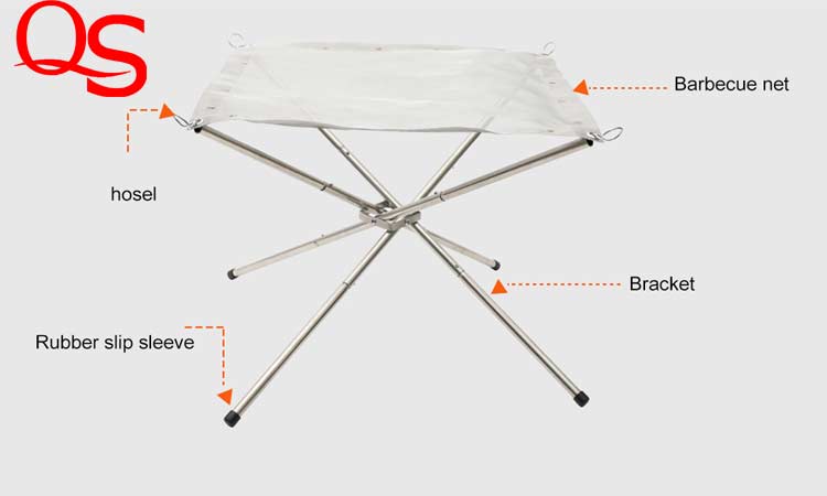Portable Outdoor Fire Pit Collapsing Steel Mesh Fire Stand Perfect for Camping Backyard and Garden With Carrying Bag